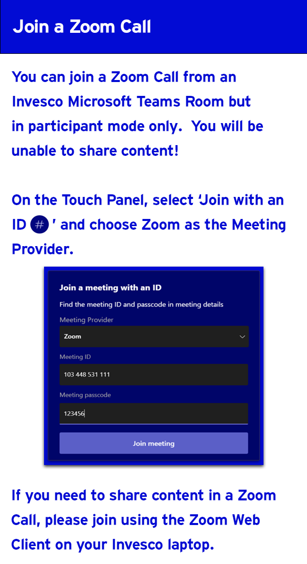 Content Join Zoom Call